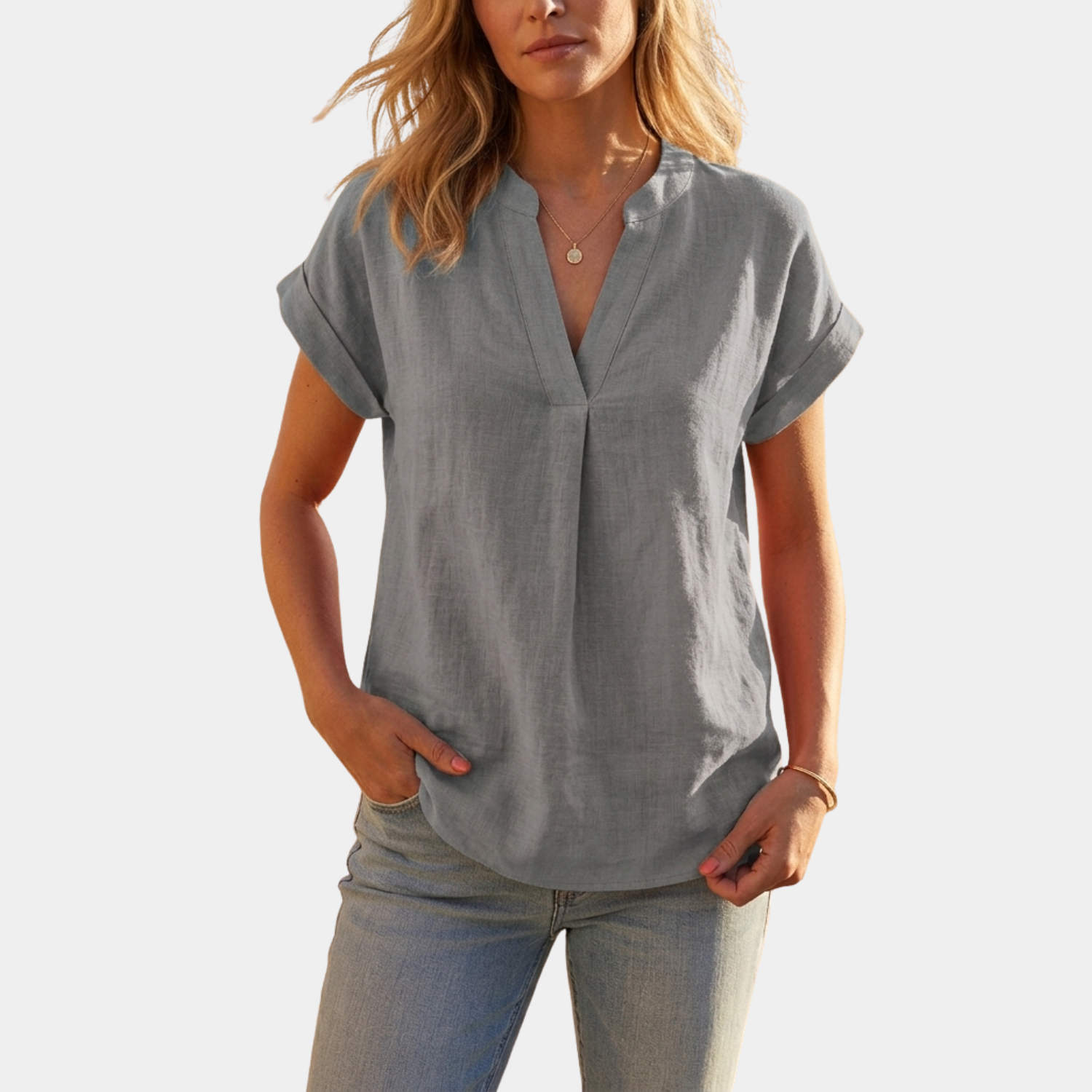 The Elara Everyday Linen Blouse