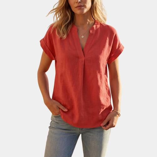 The Elara Everyday Linen Blouse