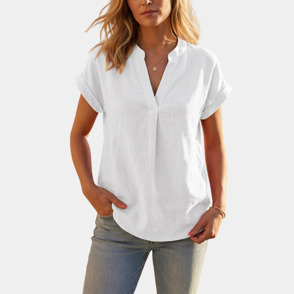 The Elara Everyday Linen Blouse
