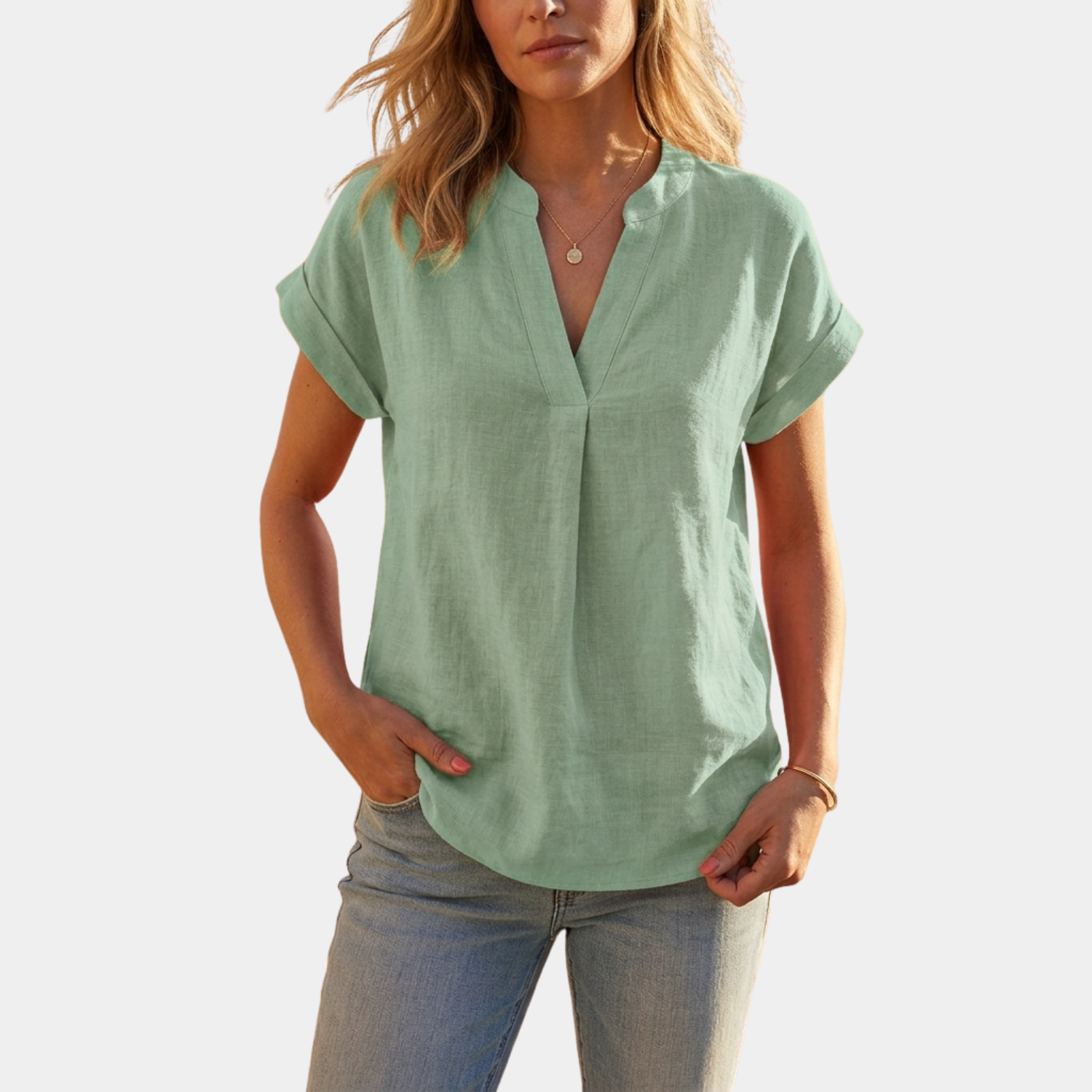The Elara Everyday Linen Blouse